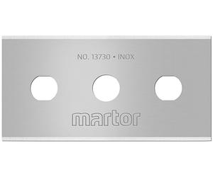 MARTOR 10 x Industrial Blades, Replacement Blades Cutters, Safety Knife, 22 mm, Sharp, in Dispenser, 4-fold usable, No. 13730