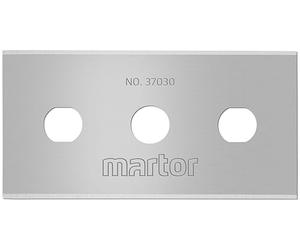 MARTOR 10 x Industrial Blades, Replacement Blades Cutters, Safety Knife, 22 mm, Sharp, in Dispenser, 4-Way usable, No. 37030