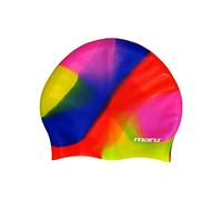 Maru Long Hair Swimming Hat, 100% Silicone Swim Cap, Unisex Adult Swimming Cap, Lightweight Swimming Caps for Men and Women, Waterproof, Comfortable and Durable Swim Hats (Pink/Blue/Red, One Size)