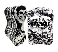 Maru Pull Buoy & Two Grip Swimming Kickboard Set (Black/White Swirl) - Comfortable Foam Swimming Floats for Stroke Technique & Strength (Kickboard: L42 x W28cm) - Non-Chafing & Trusted by Coaches