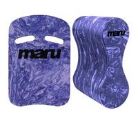 Maru Pull Buoy & Two Grip Swimming Kickboard Set (Dark Purple Swirl) - Comfortable Foam Swimming Floats for Stroke Technique & Strength (Kickboard: L42 x W28cm) - Non-Chafing & Trusted by Coaches