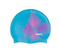 Maru Swimming Hat, 100% Silicone Swim Cap, Unisex Adult Swimming Cap, Lightweight Swimming Caps for Men and Women, Comfortable and Durable Swim Hats Designed in the UK (Blue/Pink/Purple, One Size)