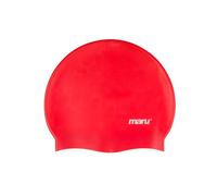 Maru Silicone Swim Cap Red - Smooth EasyFit Silicone Swimming Cap for Adults Kids One Size Fits All - Durable Swimming Hat for Speed Comfort Chlor