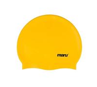 Maru Swimming Hat, 100% Silicone Swim Cap, Unisex Adult Swimming Cap, Lightweight Swimming Caps for Men and Women, Comfortable and Durable Swim Hats Designed in the UK (Yellow, One Size)