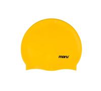 Maru Silicone Swim Cap Yellow - Smooth EasyFit Silicone Swimming Cap for Adults Kids One Size Fits All - Durable Swimming Hat for Speed Comfort Ch