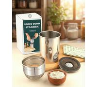 Maru Stainless Steel Multipurpose Greek Yogurt and Hung Curd Maker 1000ml - BPA-Free Durable Steel Food Strainer with Storage Container for Easy Homemade Yogurt, Curd and Cheese (1)