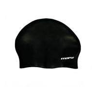 Maru Long Hair Swimming Hat, 100% Silicone Swim Cap, Unisex Adult Swimming Cap, Lightweight Swimming Caps for Men and Women, Waterproof,Comfortable and Durable Swim Hats (Black, One Size)