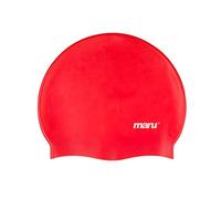 MARU Swimming Hat, 100% Silicone Swim Cap, Unisex Adult Swimming Cap, Lightweight Swimming Caps for Men and Women, Comfortable and Durable Swim Hats Designed in the UK (Red, One Size)