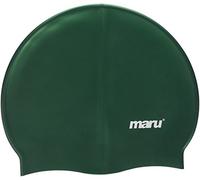 MARU Swimming Hat, 100% Silicone Swim Cap, Unisex Adult Swimming Cap, Lightweight Swimming Caps for Men and Women, Comfortable and Durable Swim Hats Designed in the UK (Dark Green, One Size)
