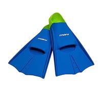 Maru Training Fins - Blue/Lime UK 1/2.5 (EU 33/35) - Short Silicone Swimming Fins for Adults & Juniors - Swimming Flippers for Strength & Speed - Comfortable, Durable & Trusted by Coaches