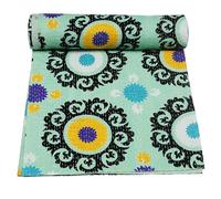 Marubhumi Indian Handmade Traditional Unique Print Kantha Quilt Indian Cotton Bedding Throw Blanket Bespread Hand Stitched with Love (Mint, King (108"x 108"))