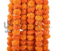 Marubhumi Long Strands Artificial Marigold Flowers Garland for Diwali & Christmas Decor
