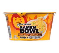 Maruchan Bowl Hot & Spicy Chicken Flavor Ramen Noodles with Vegetables 3.32 OZ (Pack of 12)