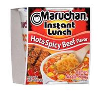 Maruchan - Hot & Spicy Beef Flavor Instant Lunch Ramen Noodles - 2.25oz (64g) x 2 Pots