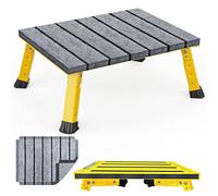 Marudina Large Platform RV Step with Cloth Cover and Anti-Slip Surface, 3-Level Adjustable Height, Light Aluminum Folding Step Stool, Supports Up to 1,000 lb - Ideal for RV and Multi-Use Scenarios