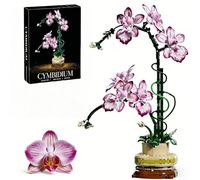MARUKO Orchid Flower Building Blocks Kit,STEM Building Blocks UK，696 Pieces Artificial Flower Plant Toy Brick Kit, Botanical Collection Model for Home Decor, New Year, Great Birthday Gifts