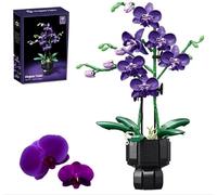 MARUKO violet bonsai flower building blocks, artificial plant building blocks flower kit, 666 pieces, DIY bouquet set for adults, living room decoration, office decoration, birthday gift for women