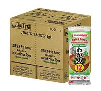 Marukome Instant Miso Soup with Wakame Seaweed 12 Servings 216g (Box of 24 Packs)