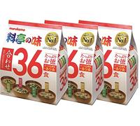 Marukome Miso Ryotei no Aji Soup 4 Flavours 36 Japanese Miso Soups (Wakame Seaweed, Spring Onion, Tofu, Aburaage) 3 Packs
