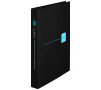 Maruman CLARTE 26-Ring Binder with Index Window & 5 Laminated Tab Dividers, B5 Size, 7.17" x 10.12", Includes 10 Loose-Leaf Ruled Sheets and Storage Pocket, Holds Up to 120 Sheets, Black & Blue