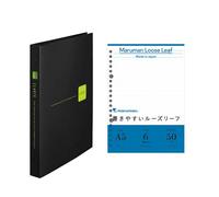 Maruman Loose Leaf Binder A5 20 Rings CLARTE Green and Loose Leaf A5 6mm ruled (Value Set)