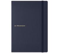 Maruman MNEMOSYNE Journal Notebook, 8.5 x 6.02 Inches (A5), 5mm dot grid, Hard cover with Elastic band, Bookmarks & Inner pocket, 90 gsm, 120 Sheets/240 Pages, Navy, 1 ea. (N888-72)