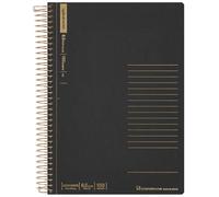 Maruman Spiral Note Basic Lined Notebook- A5, 8.31" x 6.26", 150 Sheets / 300 Pages, 6.5mm Narrow Ruled Journal, Perforated Pages & Wire-Bound to Lay Flat, Sturdy Black Kraft Cover, Made in Japan