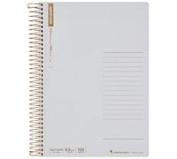 Maruman Spiral Note Basic Lined Notebook- A5, 8.31" x 6.26", 150 Sheets / 300 Pages, 6.5mm Narrow Ruled Journal, Perforated Pages & Wire-Bound to Lay Flat, Sturdy Gray Kraft Cover, Made in Japan
