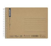 Maruman Spiral Note Basic Lined Notebook- A6, 4.29" x 6.22", 80 Sheets / 160 Pages, 6.5mm Narrow Ruled Journal, Perforated Pages & Wire-Bound to Lay Flat, Sturdy Kraft Cover, Made in Japan