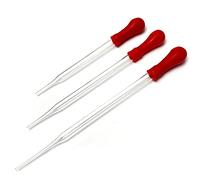 MARURY A Set of 3pcs Glass Graduated Pipette Dropper Liquid Essential Oil Transfer with Red Rubber Cap for Essential Oils & Science Laboratory