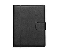 Maruse Italian Leather Organizer Padfolio - Handmade Full-Grain Textured Calf Leather, Spacious & Elegant, Magnetic Closure, Black