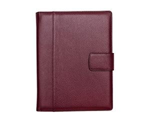 Maruse Italian Leather Organizer Padfolio - Handmade Full-Grain Textured Calf Leather, Spacious & Elegant, Magnetic Closure, Wine