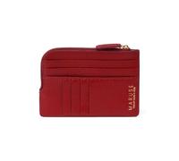 Maruse Leather Zipped Travel Wallet - Italian Handmade Passport Holder & Organizer for Travel Documents, Grained Wine, Minimalist