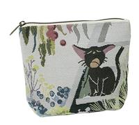 Marushin 1165023900 Pouch, Ghibli Kiki's Delivery Service, Jiji H 6.7 x W 8.5 x D 2.4 inches (17 x 21.5 x 6 cm), Flower Cape Gobelin Weave
