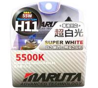 MARUTA H11 55W 12 V 5500K, Super White Series Xenon Gas Filled Headlight Bulbs (E4) With Advanced Technology