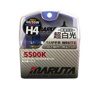 Maruta H4 Halogen Light Bulb Set, Super White MT-439 60/55 W 12 V, Xenon Look 5500 K & E Certification Mark