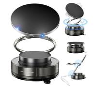 MARUVI Vacuum Magnetic Phone Holder for Car,2800gf Strong Magnetic Phone Mount,360° Adjustable & Reinforced Suction Cup for Dashboard/Gym/Mirror,Car Phone Holder Compatible with iPhone Android(Black)