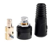 Marvedi Heavy Insulated One Pair 300-400A 35-50mm Quick Fitting Plug + Panel Socket Cable Set Fit DKJ35-50, DKZ35-50 Dinse-Style Quick Fitting