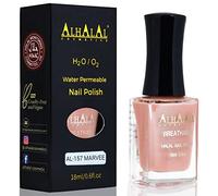 Marvee Halal Gel Nail Polish - Water Permeable Red & White Nail Enamel - Glossy, Vegan & Cruelty-Free (AL-157)