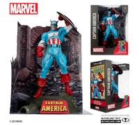 Marvel 1/6 Scale Posed Figure Statue Captain America with Scene & Comic