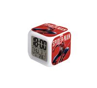 (Marvel-1, ) Spider-Man, Hulk, Venom, Marvel Seven-Color Square Clock - Creative Student Alarm Clock