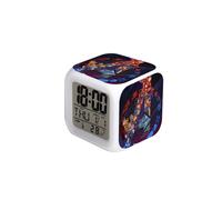 (Marvel-11, ) Spider-Man, Hulk, Venom, Marvel Seven-Color Square Clock - Creative Student Alarm Clock