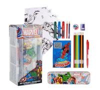 Marvel 24 Piece Colouring Set - Includes Coloured Markers and Pencils, Pencil Case and Drawing Book - Children's Stationery Accessories - Original Product Designed in Spain