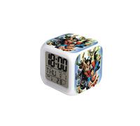(Marvel-27, ) Spider-Man, Hulk, Venom, Marvel Seven-Color Square Clock - Creative Student Alarm Clock