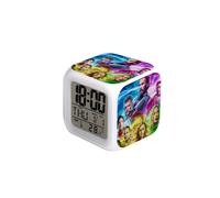 (Marvel-30, ) Spider-Man, Hulk, Venom, Marvel Seven-Color Square Clock - Creative Student Alarm Clock