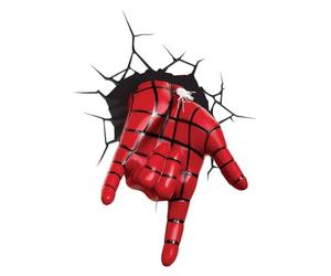 Marvel 3D Light FX - Spider-Man LED Wall Light with Crack Effect - Plastic - Red
