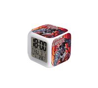 (Marvel-5, ) Spider-Man, Hulk, Venom, Marvel Seven-Color Square Clock - Creative Student Alarm Clock