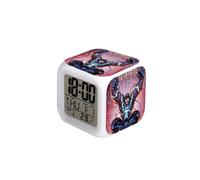 (Marvel-7, ) Spider-Man, Hulk, Venom, Marvel Seven-Color Square Clock - Creative Student Alarm Clock