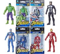Marvel Action Figure & Blind Bag Bundles - (3.75 Inch 9.5cm Hulk, Thor, Iron Man & Captain America Set of All 4 Figures)