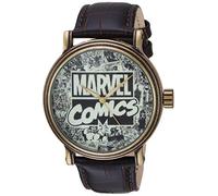 MARVEL Men Analog Quartz Watch with Faux Leather Strap WMA000047
